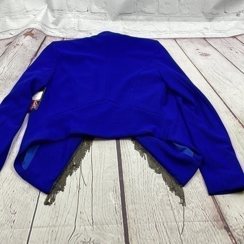 NWT Royal blue blazer with gray chain fringe small One Monarchy - Picture 7 of 8